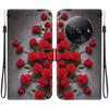 Handmade PU Leather Flip Case for Xiaomi Redmi A3 Anti-Slip Shockproof Cover with Wrist Strap & Heart/Rose Cat Designs