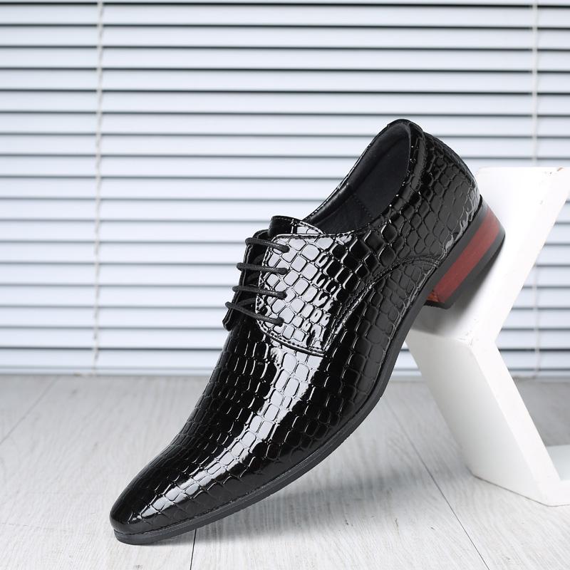 Men Crocodile Pattern Business Formal Casual Mirror Face Classic High-end Hairstylist Fashi Shoes