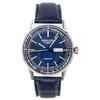 Aviation Leather Strap Blue Dial Automatic 23663 100M Men's Watch