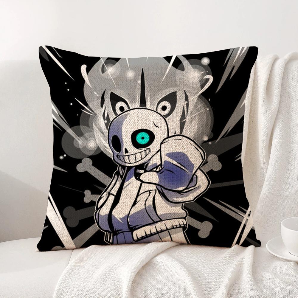 Game U-Undertale Cushion Cover Summer Coolness Linen Fabric Double-Sided Printing Pillow Case Sofa Home Decor Gift