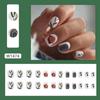 Gradient Pink Fake Nails Short Round Nail Tips Fashion False Nails  for Salon
