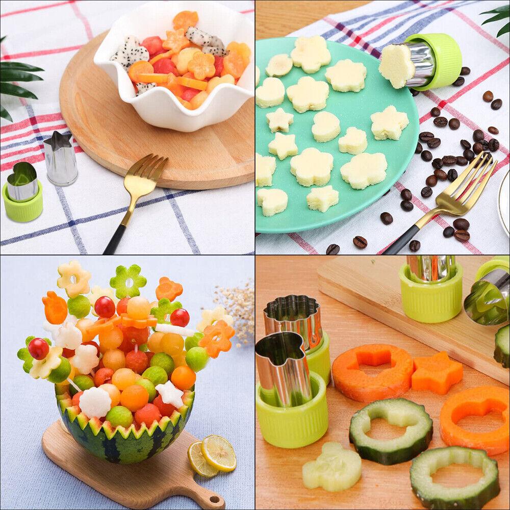 12-Piece Stainless Steel Cookie Cutters Set, Dough Fruit Vegetable Cutter, Ideal for Kids Meal Prep
