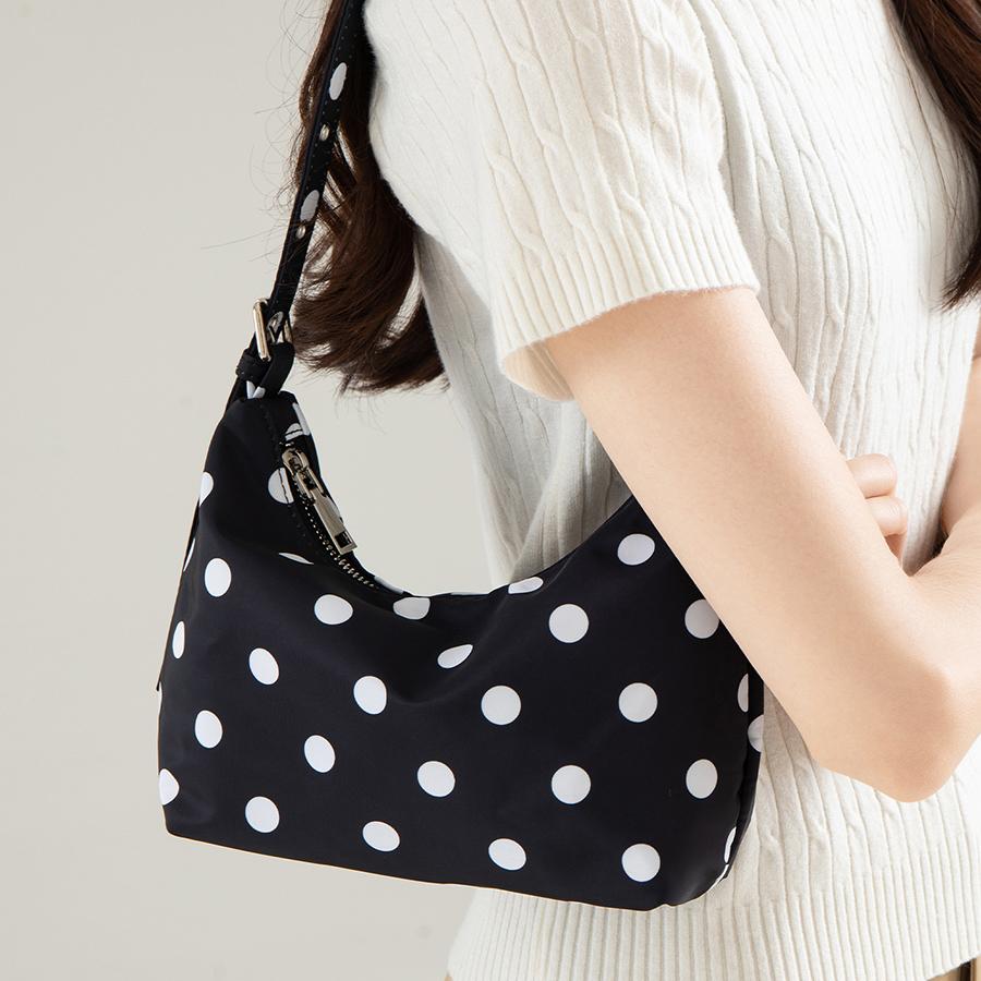 Y2k Punkt-Design Damen Tasche Stil Pendler Umhängetasche Einfach Schwarz-Weiß Gepunktet Vielseitige Geldbörse und Handtasche Für Mädchen