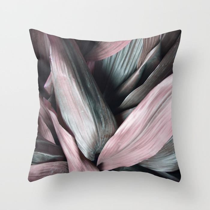 Ins Style Leaf Pattern Decorative Pillowcase Living Room Bedroom Square Cushion Pillowcase