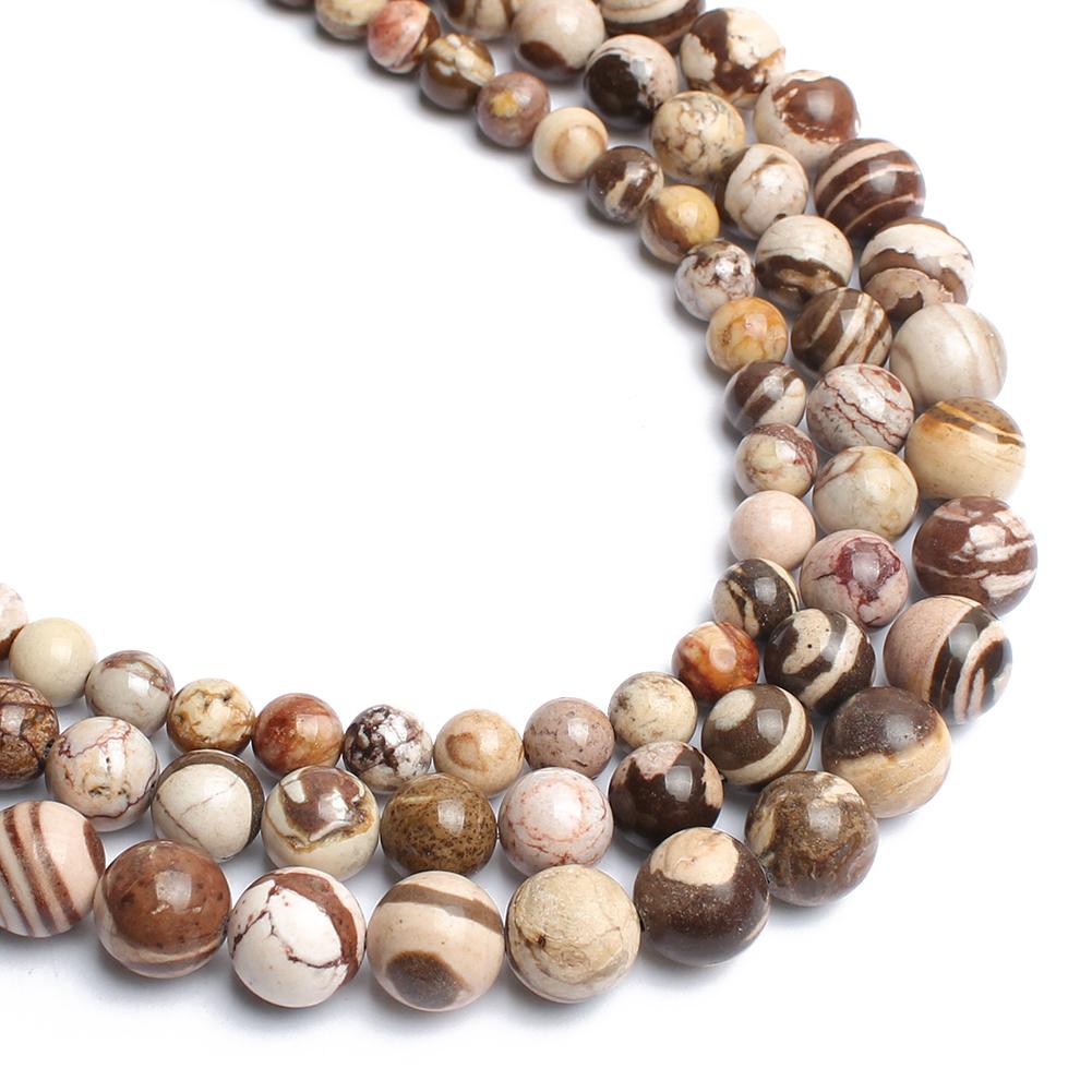 Natural Minerals Stone Matte Dull Polish Pink Zebra Jaspers Beads for Jewelry Making DIY Bracelet Necklace 4-12mm Spacer Beads