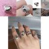 Elegant Korean Style Adjustable Heart Shaped Ring With Geometric Design For Women