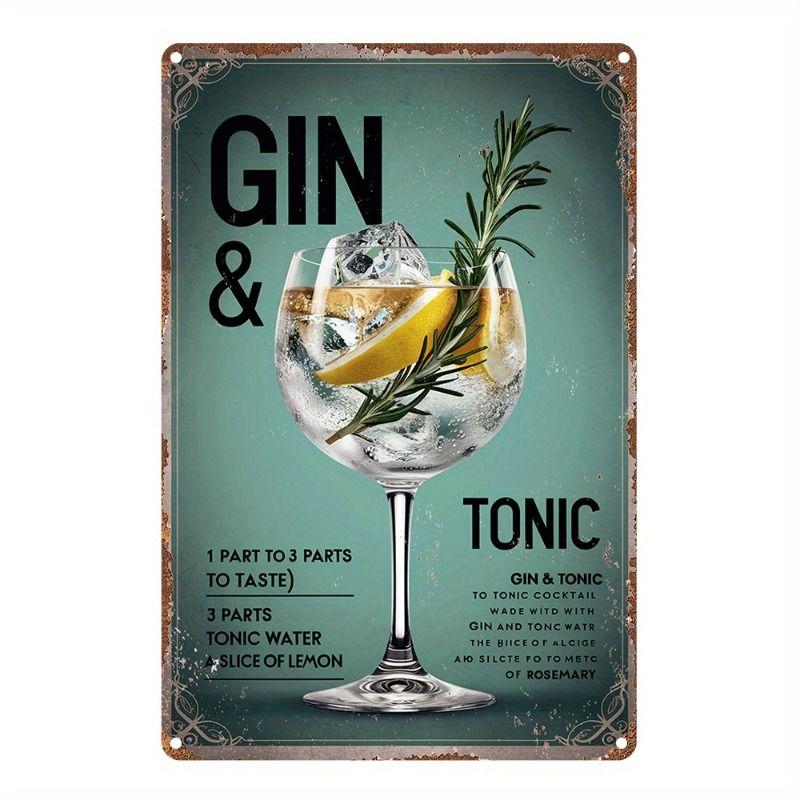 Vintage Drink Theme Metal Wall Panels for Bar Restaurant Kitchen Decor