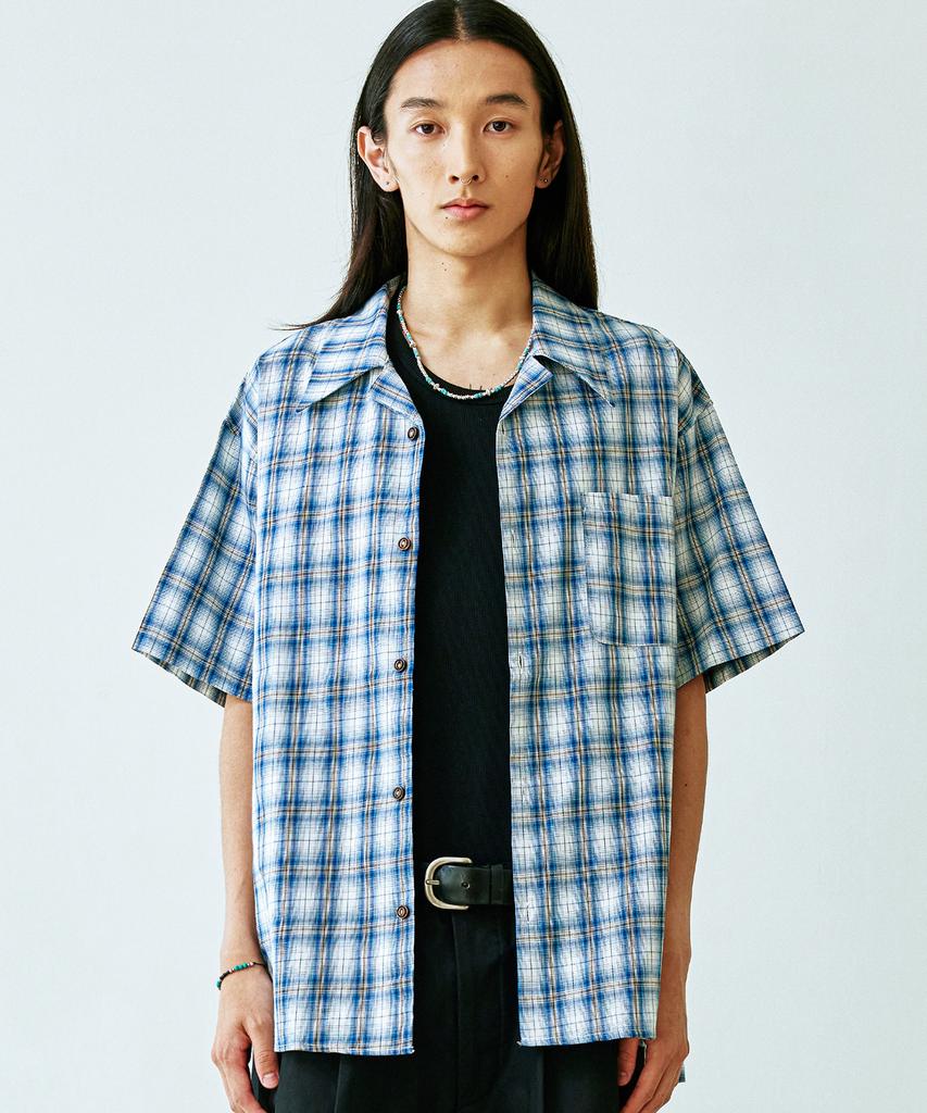 KND Ocean Check Open Collar Shirt