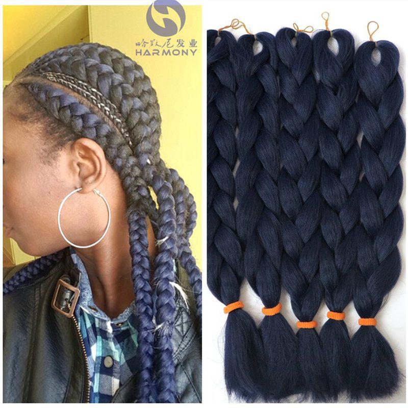 Große Menge auf Lager 24 Zoll 80g Weiche Seidige Synthetische Haarverlängerungen für Häkelzöpfe Haarherstellung Jumbo Braiding Synthetisch