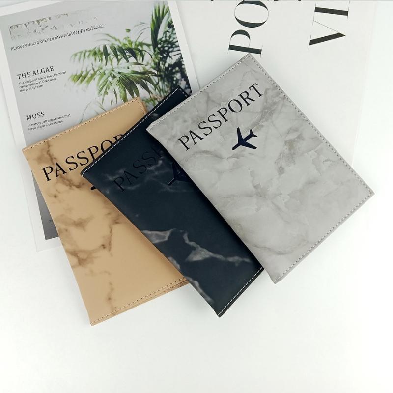 PU-Leder-Reisepasshülle Einfaches Flugzeug-Buchstaben-Druck Damen Herren Reise-Reisepass-Etui-Halter Mode Hochzeitsgeschenk