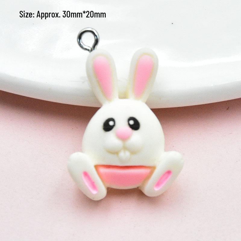 DIY Handmade Jewelry Accessories: Resin Cute Rabbit, Panda, Cactus, and Flower Pendants