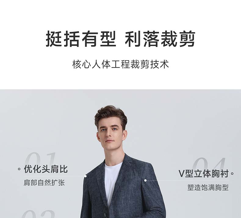 Langdeng men's casual suit jacket with two button pattern