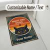 Night Owl Art Theme Soft Crystal Velvet Rug Custom Name & Text Print Non Slip Floor Rug for Bedroom Living Room