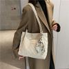 Large capacity tote bag simple shoulder women's bag commuter underarm bag casual versatile canvas bag fashion women's bag