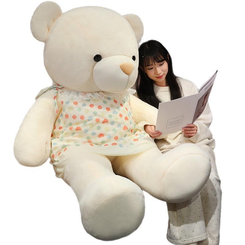 Doll Bear Plush With Love Heart Printed Dress Decoration For Bedroom Decoration
