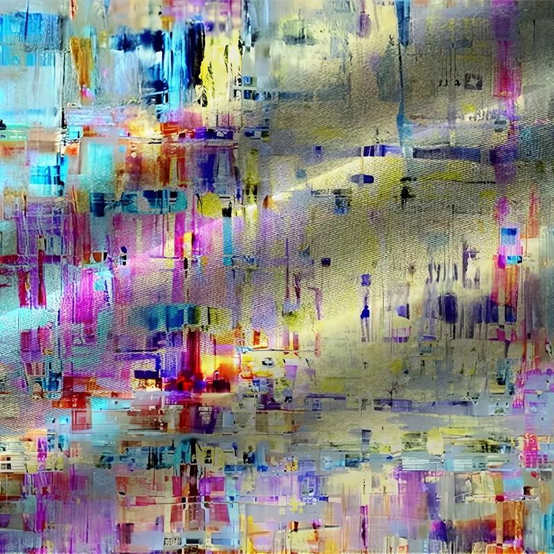 Camisa de Manga Corta para Hombre con Estampado Abstracto Degradado Vibrante y Botones, Fibra de Poliéster Ropa Casual para Vacaciones de Verano