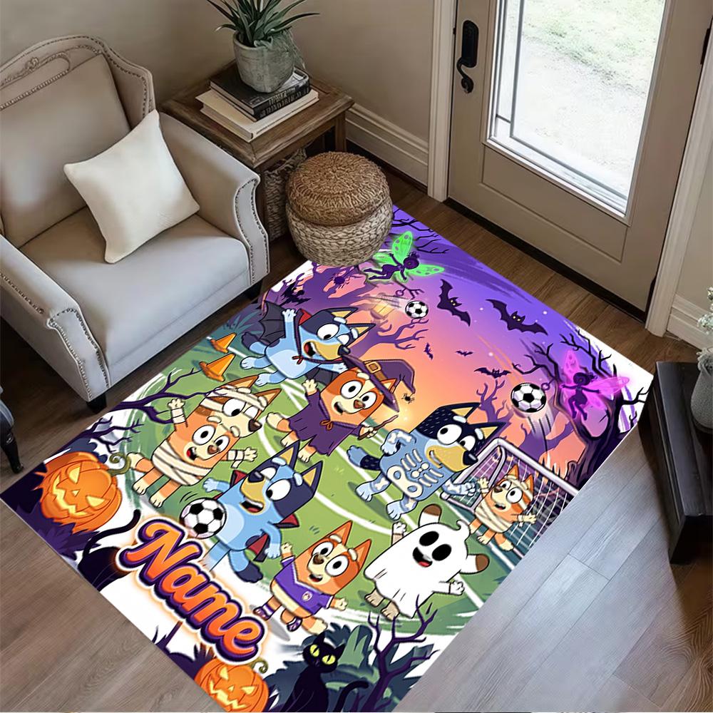 Happy Holiday Celebration Customizable Name Area Rug Perfect for Kitchen Balcony Dining Room Study room Antislip Carpet Decorate Offices