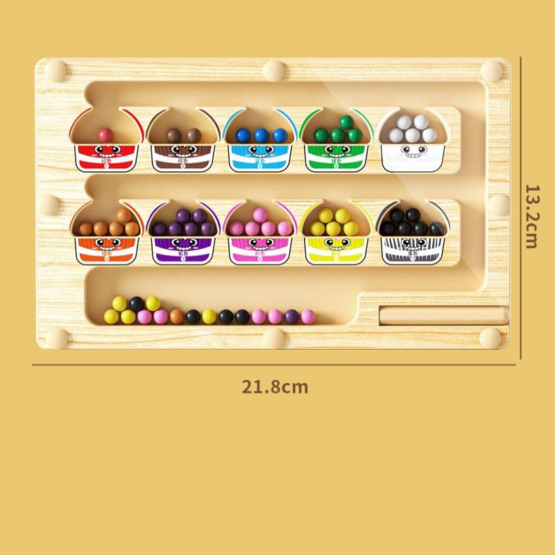 Magnetic Color Sorting Maze Board Toddler Montessori Toys Number Matching Learning Counting Preschool Activity