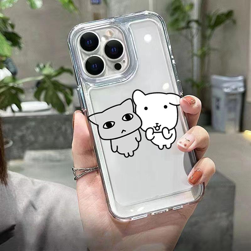 Cute Cartoon Cat Dog Clear Phone Case For Xiaomi Redmi Note 15 Pro 5G 14 12 12S 11 10 13 Pro Plus 5G 14C 13C 12C Cat Paw Cover