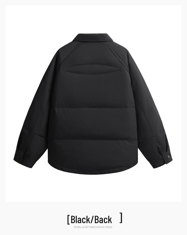 Big Brand Stand Collar Lightweight Down Jacket: Trendy Men's Outdoor & Business Casual Long Sleeve Outerwear.
