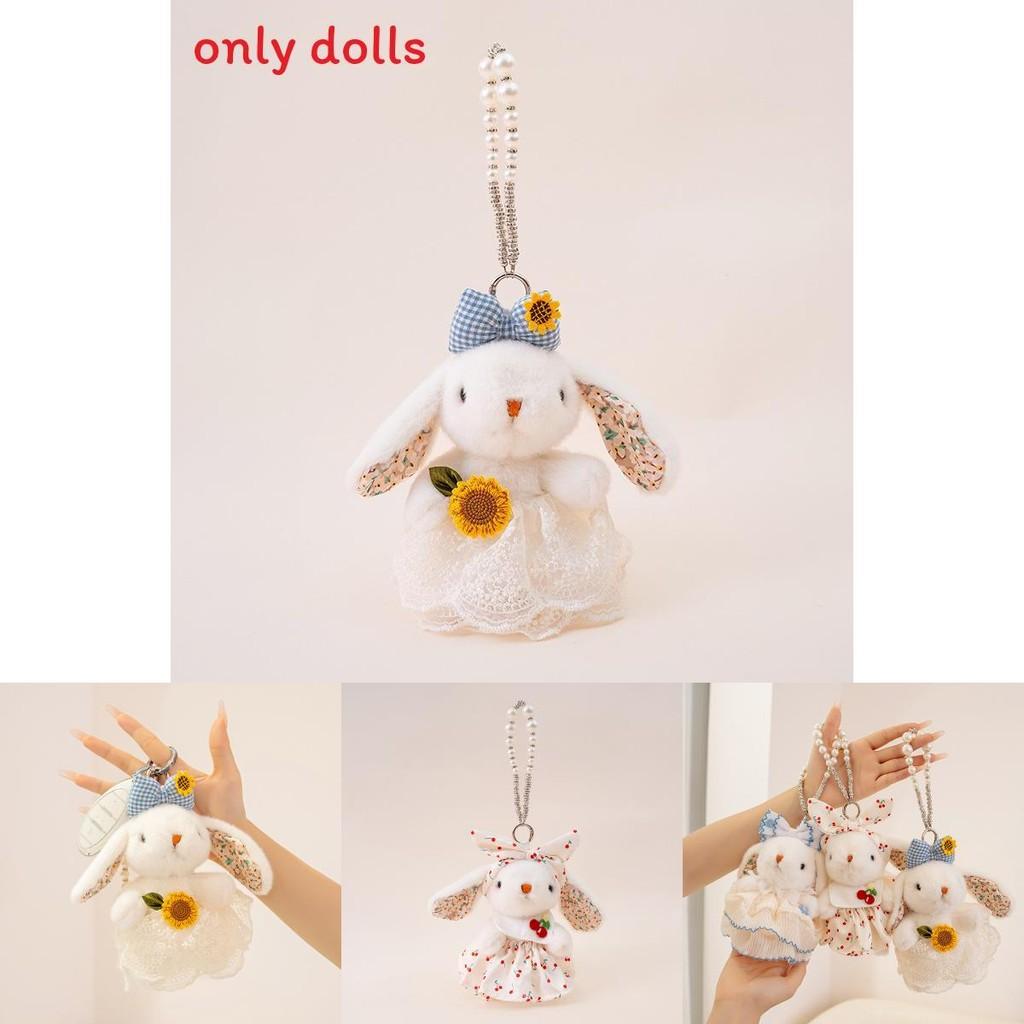 Plush Rabbit Keychain With Bow And Dress Decoration For Gift And Decoration