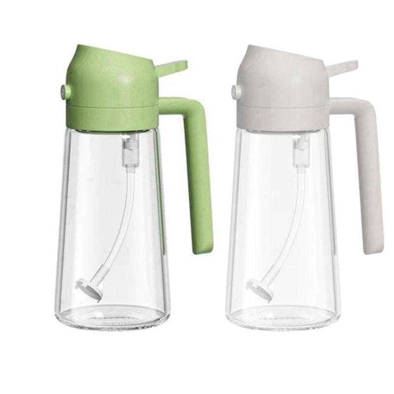 

AEE4-2-In-1 Oil Dispenser And Oil Sprayer, About 16Oz Glass Oil Spray Dispenser Bottle For Kitchen (2Pcs)