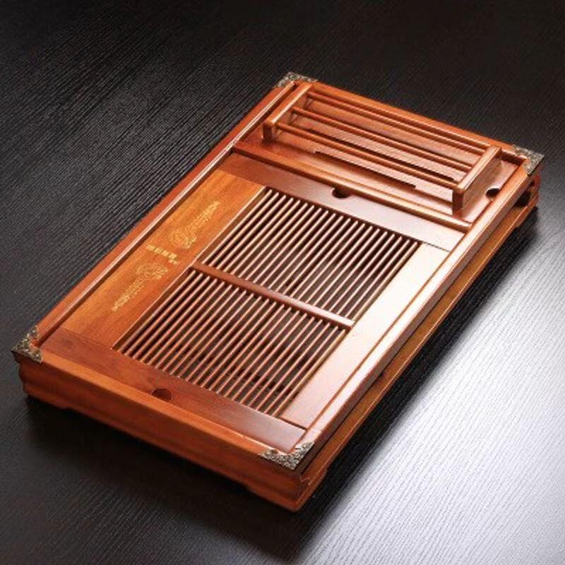 Small Wooden Tea Tray with Drawer