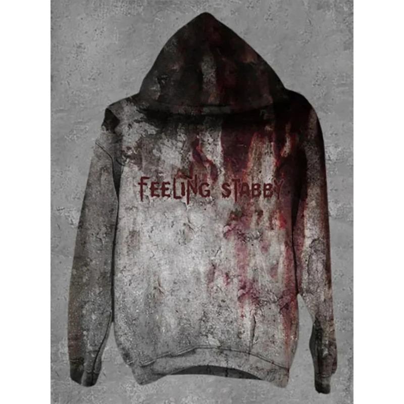 Fashion Men's Hoodie Bloody Patterns 3D Print Hoodies Spring And Autumn Street Casual Boy Sweatshirt Men's Oversized Top Clothing