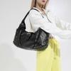 Designer Half Moon Shoulder Bag Women Punk Style Rivet motorcycle Bag French Style Female Commuting Underarm Handbag Big Tote