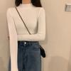Winter Half Turtleneck Women's Sweater Knitted Pullover Soft Slim Long Sleeve Top Solid Color Basic Jumper Woman Clothing