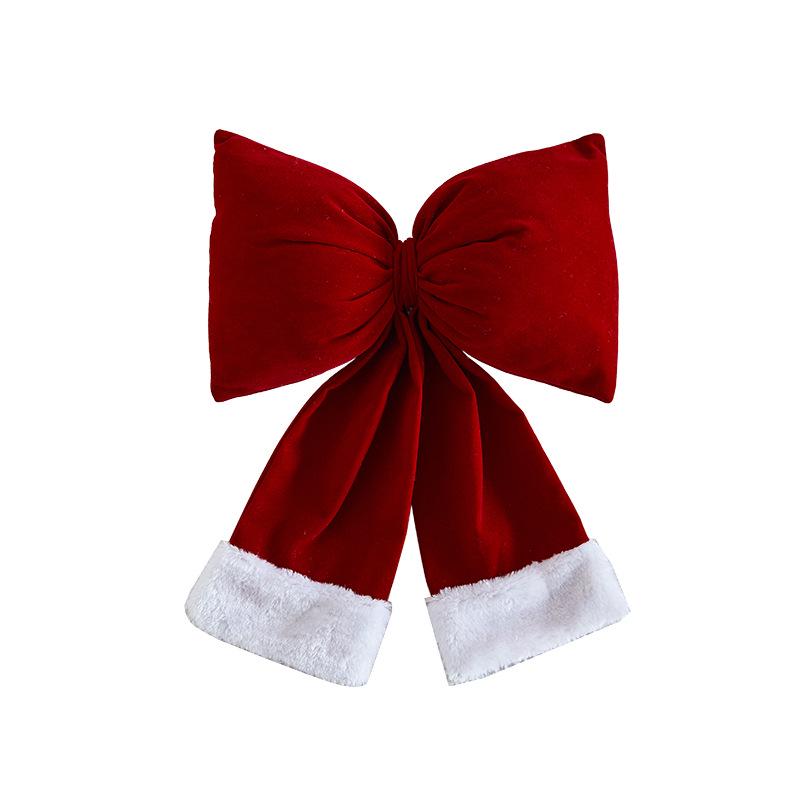 Large Gold Velvet Bow Pendant for Christmas Tree Decoration