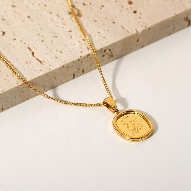 Ins Trendy French Style Women Sweater Chain Jewelry Necklaces Stainless Steel Body Sketch Square Pendant Necklace