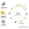 Vnox Elegant Colored Zircon Anklets For Women Stainless Steel Dainty Stone Accessories Chain Anklets Summer Style Jewelry Beach