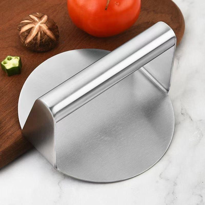 1PC Hand-pressed 304 Stainless Steel Cake Press Household Steak Pork Chop Meat Press Iron Plate Squid Tool Artifact