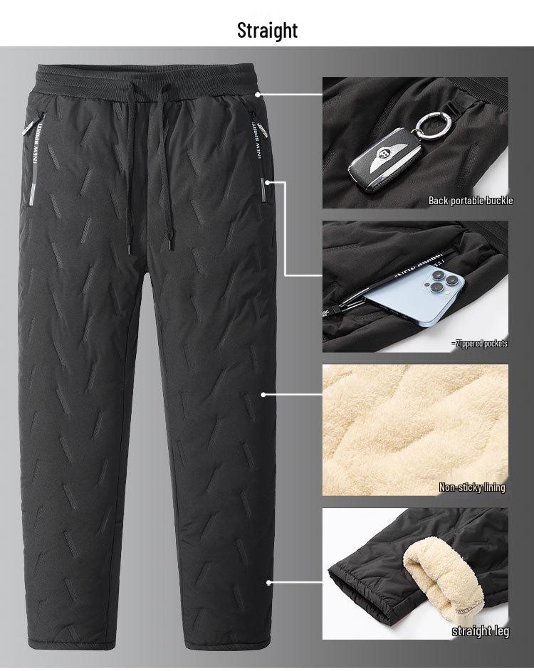 Herren Übergröße Fleecegefütterte Winter Baumwollhose für Freizeit- oder Sportbekleidung