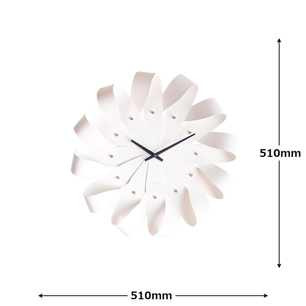 El Commune Wall Clock Kazaguruma White NXT-J019