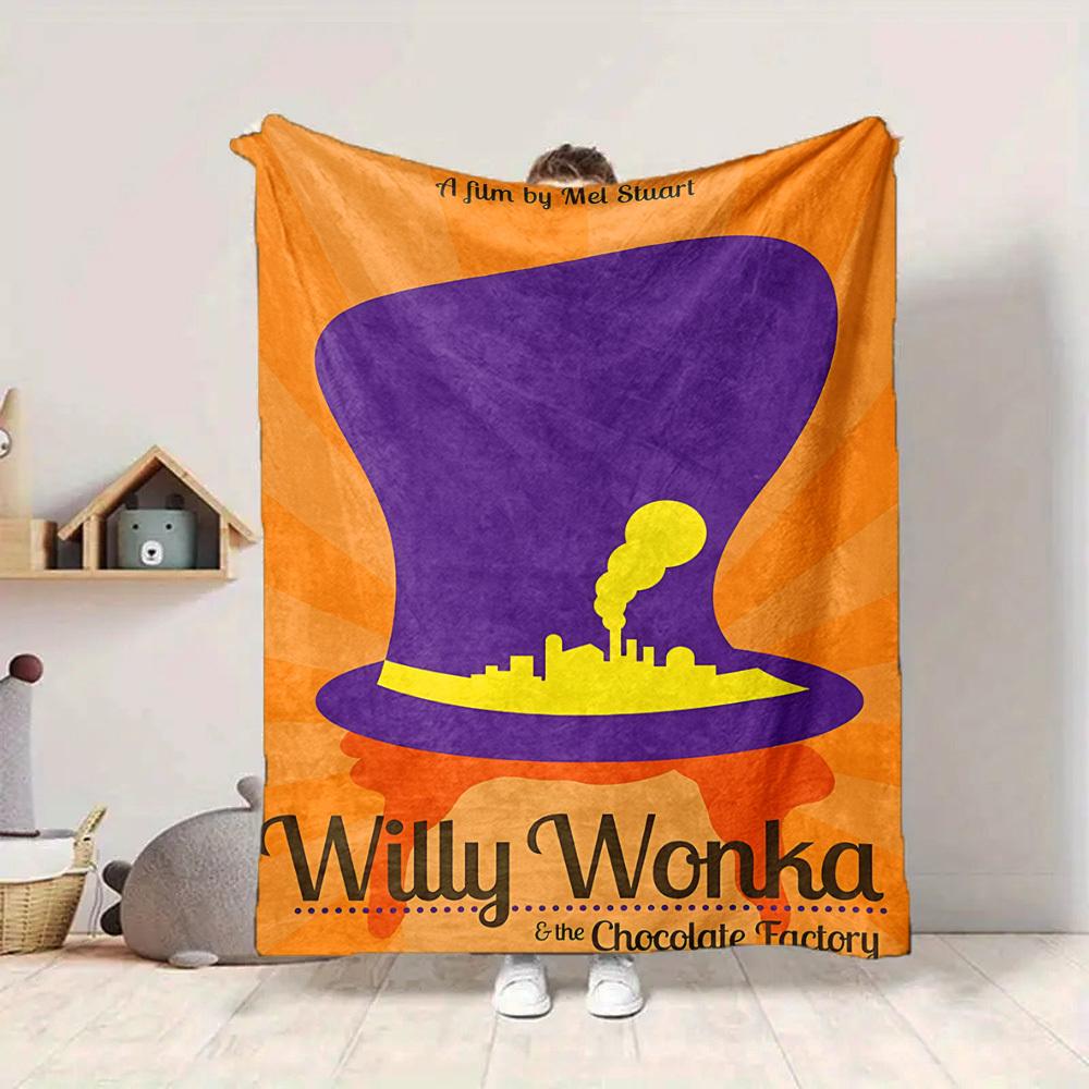 1 Stück Willy Wonka, Schokoladenfabrik Decke Leichte Flanell-Kuscheldecke für Sofa, Bett, Reise, Camping, Wohnzimmer, Büro, Couch, Stuhl und Bett