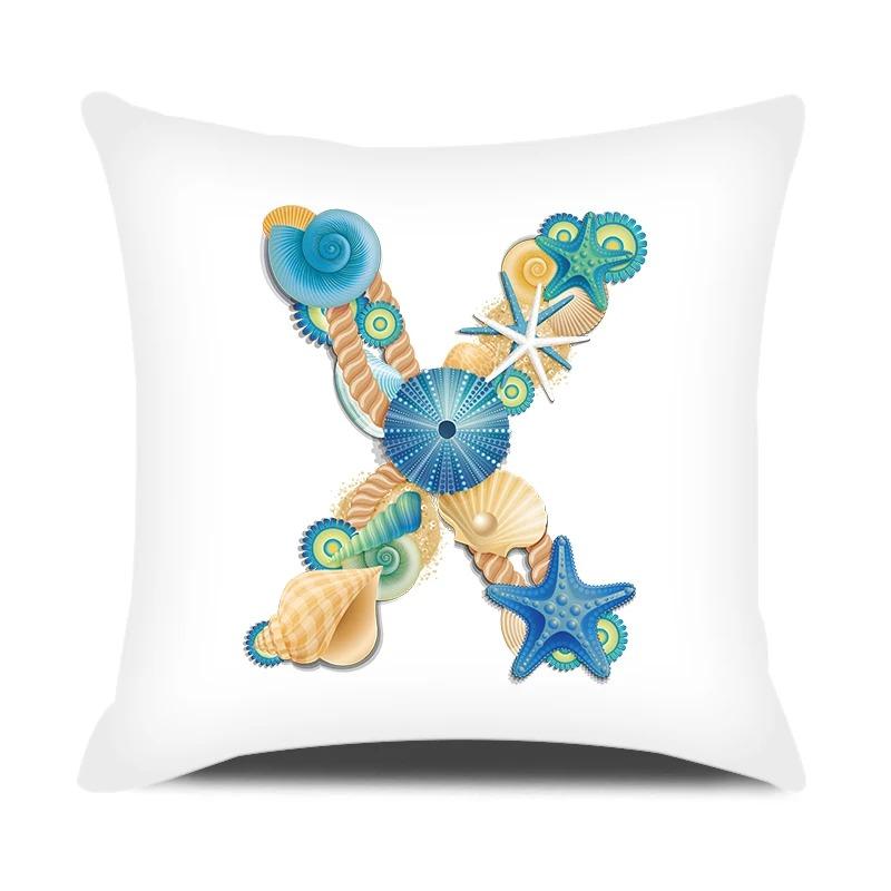 Față de pernă cu scrisori în stil oceanic, birou, sufragerie, ornamente pentru mașini, față de pernă