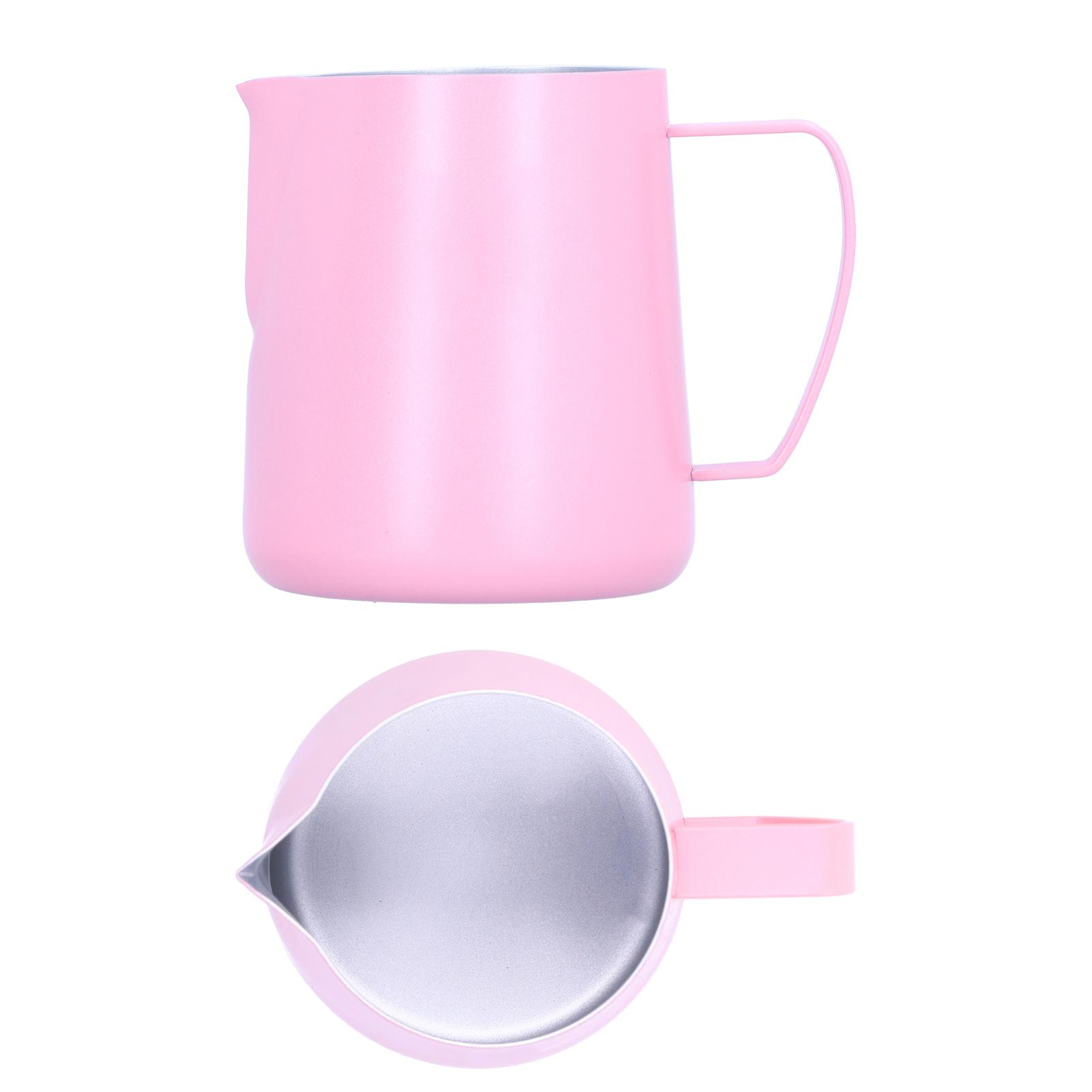 

400ml Coffee Pitcher Fancy Milk Frothing Pitcher with Eagle Beak Spout for Home Cafe Pink