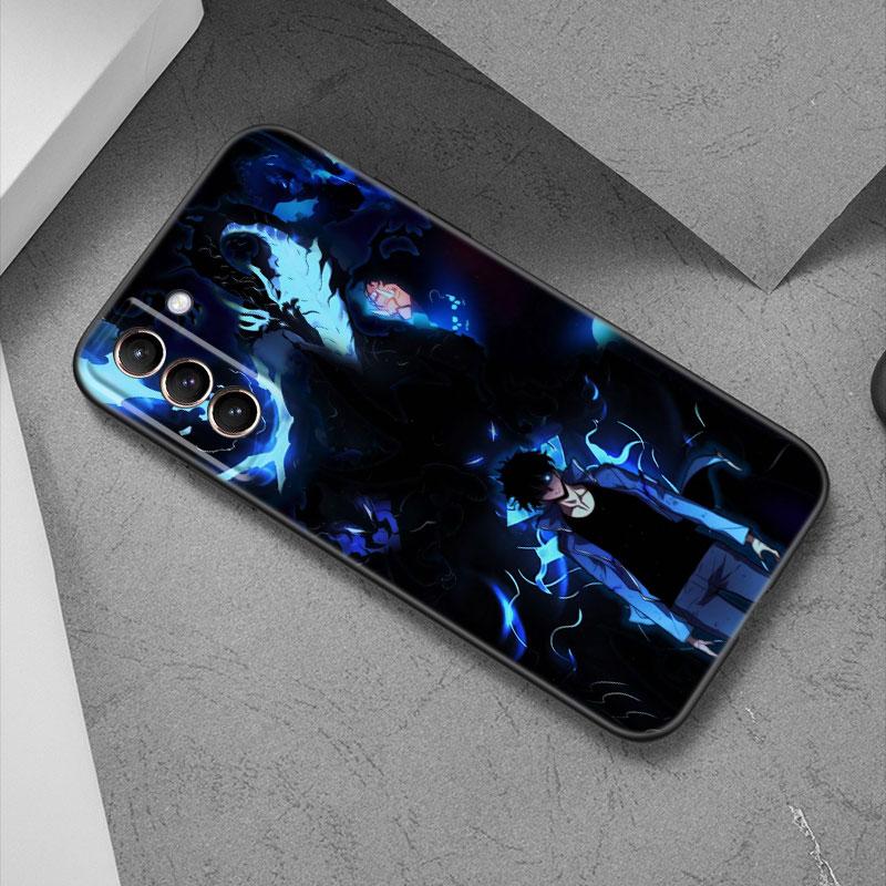Anime Solo Leveling Phone Case For Samsung Galaxy S22 Pro S21 S20 Ultra FE S10 Lite 5G S10E S9 S8 Plus Soft TPU Black Cover