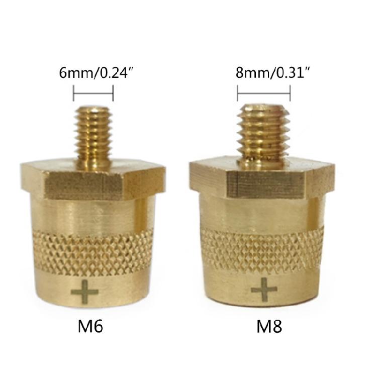 Brass Battery Terminal Pair Stainless Steel Screws Reliable Power Connections
