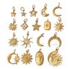 Sun Moon Stainless Steel Gold Plated Pendant Jewelry Versatile Pendant Necklace Women