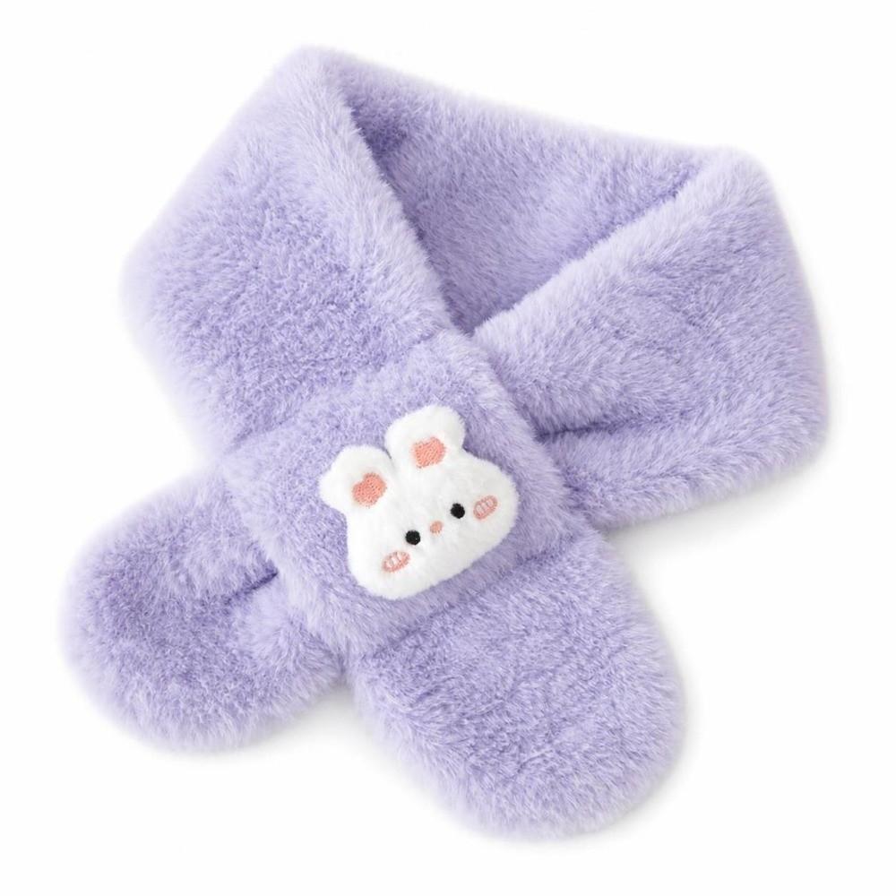 Cartoon Rabbit Girls Winter Scarfs Solid Color Wool Scarf New Knitted Scarf  Women