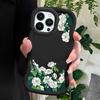 White Flowers Pattern Phone Cover for iPhone 11 12 13 14 15 Pro Max 6 6S 7 8 Plus Xs Wave Edge Shockproof Protective Rubber Case