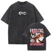 Summer Hot Sale Anime Fairy Tail Vintage Washed T-shirt Y2K Men Women Hip Hop Punk Streetwear Oversized T-shirt