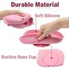 Baby Suction Plate Silicone Tableware Bebe Silicone Placemat With Spoons Forks Bpa Free Suction Plate For Dishwasher And Micro Nndes (pink)