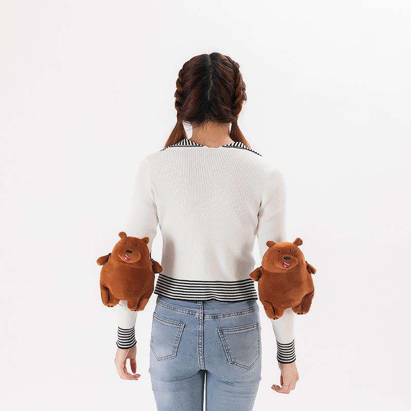 Zimní lyžařské ochranné vybavení Želva plyšová hračka Prdící polštář Měkké roztomilé hnědé medvídě Chrániče kolen Chránič kyčlí Lyžařská protipádová podložka