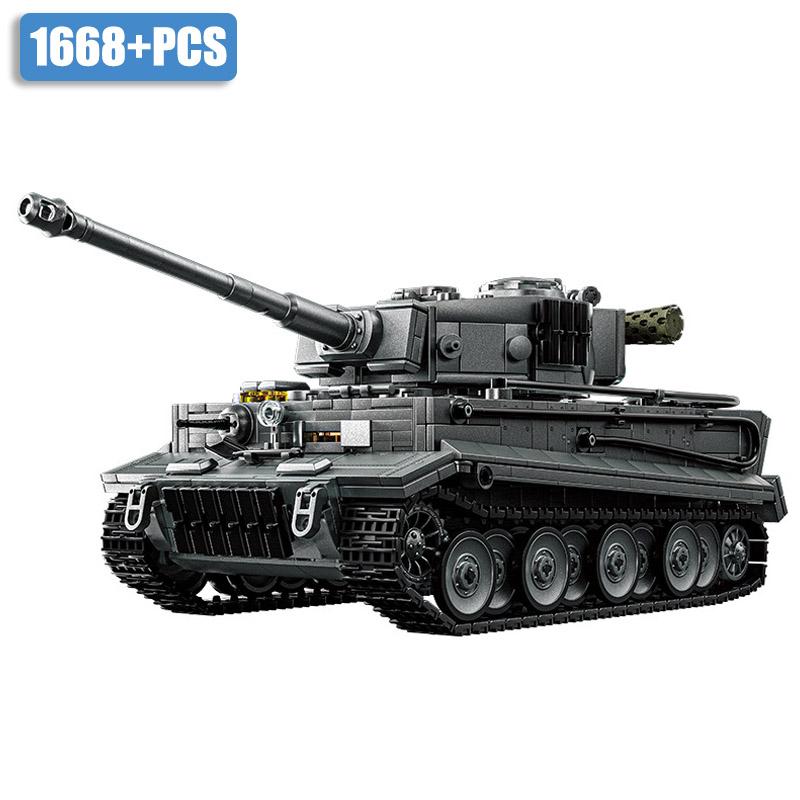WW2 Militär 1/28 Maßstab Franz Staudegger Tiger Schwerer Panzer Bausteine Set Krieg Weltkrieg 2 Tiger Panzer Modell Spielzeug Für Jungen Geschenke