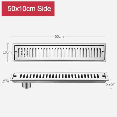 20-50cm Durable with Strainer Cover Shower Floor Drain Stainless Steel Anti-odor Linear Floor Drain Dectable Square Drain Filter