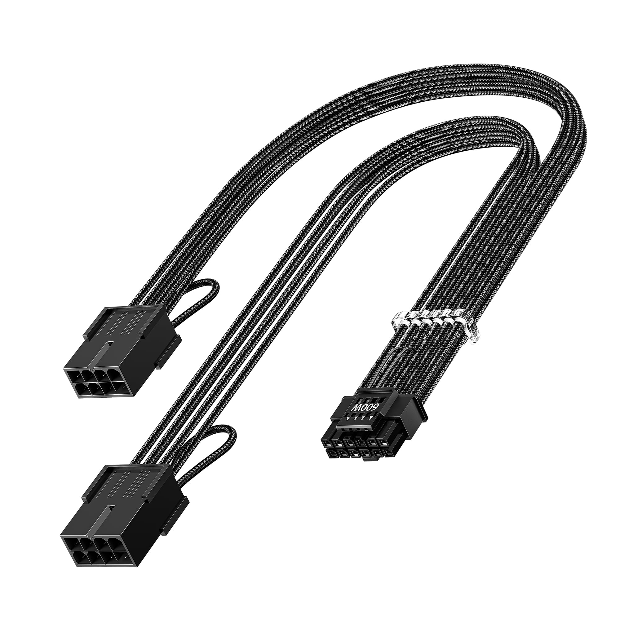 

Fasgear 12VHPWR Extension Pin Male to PCIE Pin Female Sleeved Extension 16AWG GPU Cable Compatible with GeForce RTX 4090 PCI-e 5.0 Cable, 30cm/1ft